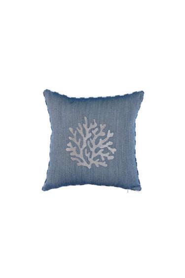 Taş Nakış Mercan Kırlent Kılıfı Lacivert