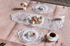 2'Lİ SUPLA/TEPSİ ÖRTÜSÜ GİPÜRLÜ TÜL ( EKRU RENKLİ )