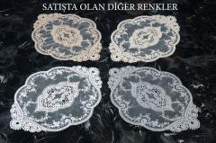 2'Lİ SUPLA/TEPSİ ÖRTÜSÜ GİPÜRLÜ TÜL ( TOPRAK RENKLİ )