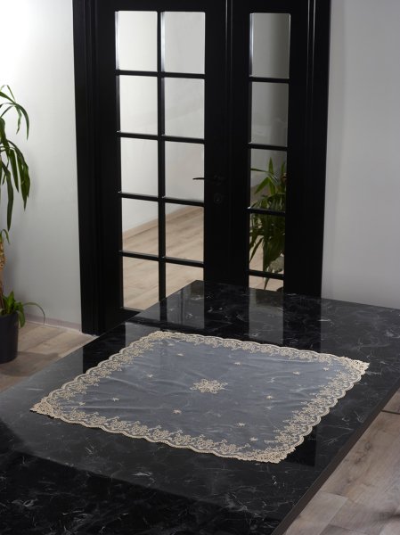 MASA ÖRTÜSÜ GİPÜRLÜ TÜL ( TOPRAK RENKLİ )