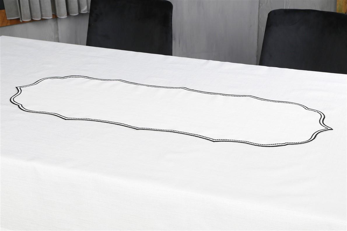 RUNNER LİSA NAKIŞLI KETEN EFEKTLİ SİYAH