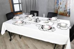 RUNNER LİSA NAKIŞLI KETEN EFEKTLİ SİYAH