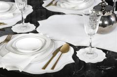 19 PARÇA MASA SETİ  LİSA NAKIŞLI  KETEN EFEKTLİ KREM