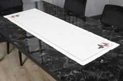 RUNNER MORİPOSA  NAKIŞLI KETEN EFEKTLİ GOLD SİM - PUDRA