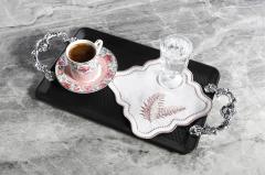 6 Lİ KOKTEYL PEÇETE YAPRAK NAKIŞLI KETEN EFEKTLİ PUDRA