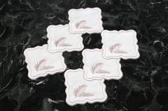 6 Lİ KOKTEYL PEÇETE YAPRAK NAKIŞLI KETEN EFEKTLİ PUDRA