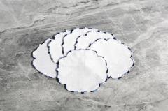 6 Lİ KOKTEYL PEÇETE LOLO NAKIŞLI KETEN EFEKTLİ MAVİ