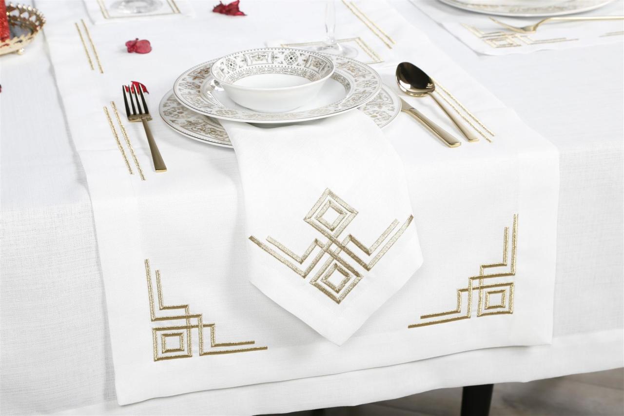 RUNNER  VALERİE NAKIŞLI KETEN EFEKTLİ ALTIN SİM