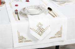 RUNNER  VALERİE NAKIŞLI KETEN EFEKTLİ ALTIN SİM