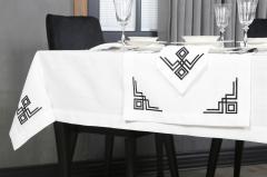 RUNNER  VALERİE NAKIŞLI KETEN EFEKTLİ SİYAH