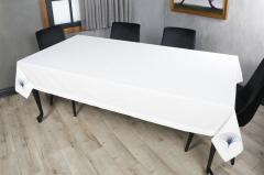 MASA ÖRTÜSÜ  İRİS NAKIŞLI KETEN EFEKTLİ SİYAH