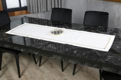 16 PARÇA MASA SETİ  İRİS NAKIŞLI  KETEN EFEKTLİ ALTIN SİM