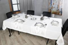MASA ÖRTÜSÜ  ROYAL NAKIŞLI KETEN EFEKTLİ TAŞ