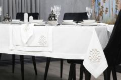 MASA ÖRTÜSÜ  ROYAL NAKIŞLI KETEN EFEKTLİ TAŞ