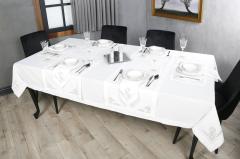 MASA ÖRTÜSÜ   VALERİE NAKIŞLI KETEN EFEKTLİ KREM SİM