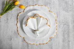 2 Lİ SUPLA LOLO NAKIŞLI KETEN EFEKTLİ SARI