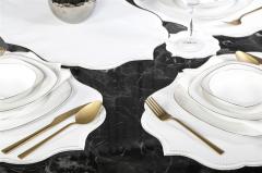 20 PARÇA MASA ÖRTÜSÜ SETİ LİSA NAKIŞLI  KETEN EFEKTLİ KREM