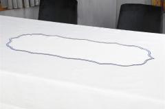 20 PARÇA MASA ÖRTÜSÜ SETİ LİSA NAKIŞLI  KETEN EFEKTLİ LACİVERT