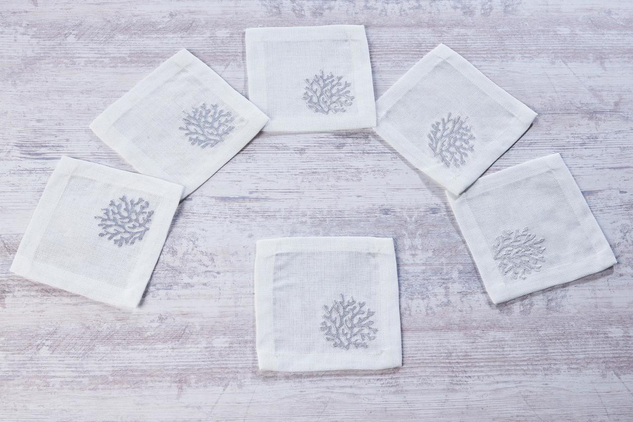 6'lı Kokteyl Peçetesi Coral GRİ