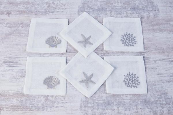 6'lı Kokteyl Peçetesi Star GRİ