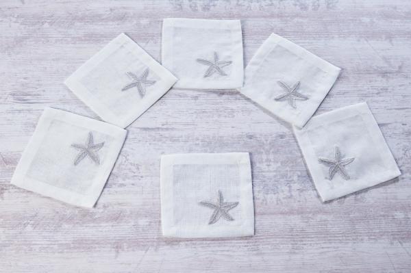 6'lı Kokteyl Peçetesi Star GRİ