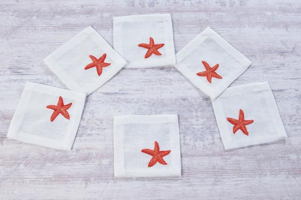 6'lı Kokteyl Peçetesi Star MERCAN